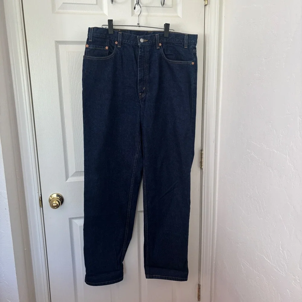 Levis 550 Relaxed Fit Jeans Mens 38x32 Dark Wash Indigo Blue Denim‎ 100% Cotton
